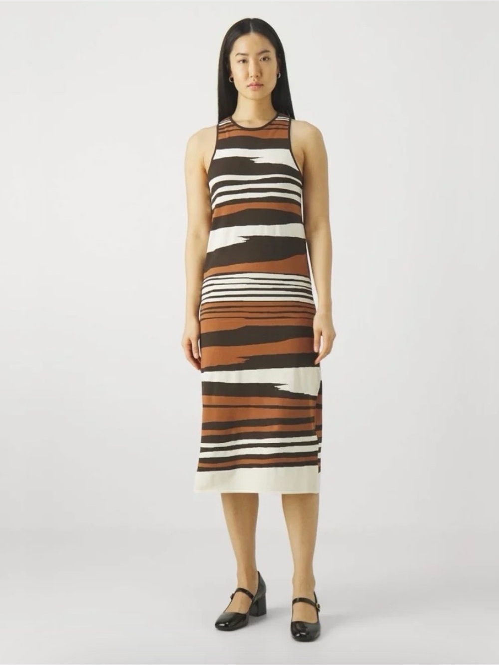 Weekend Max Mara Knitted Abstract Stripe Midi Dress Size Small $523